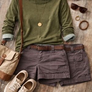 a.n.a A New Approach Women’s Cargo Shorts Size 14 Earthy Brown Casual Preppy